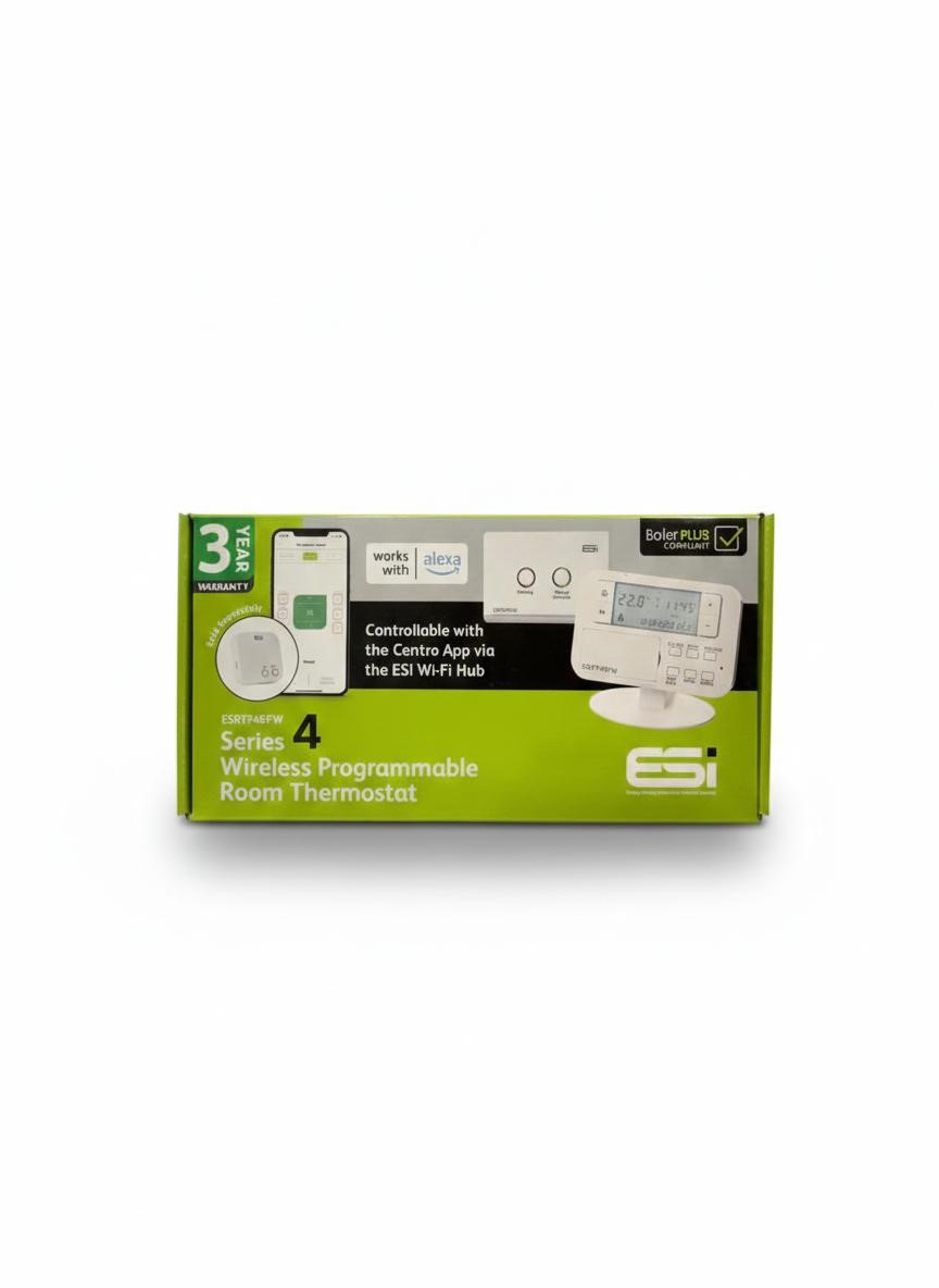 ESi ESRTP4RFW Wireless Programmable Room Thermostat, White