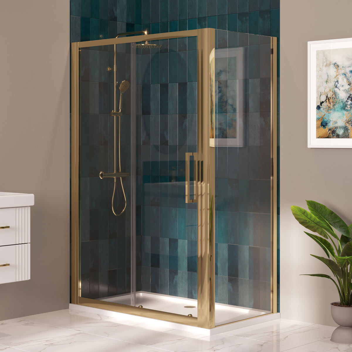Brushed Brass Sliding Door